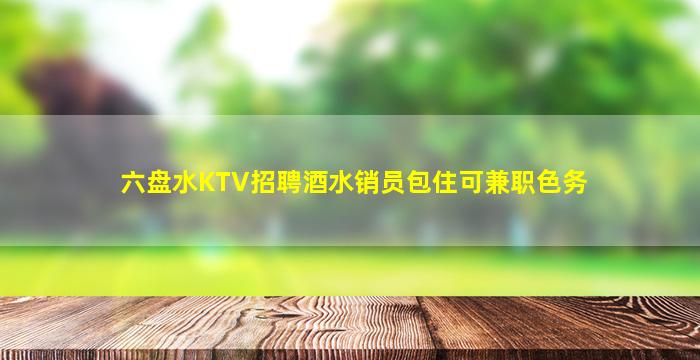 六盘水KTV招聘酒水销员包住可兼职色务